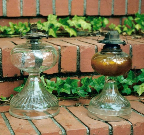 2 kerosene
              lamps