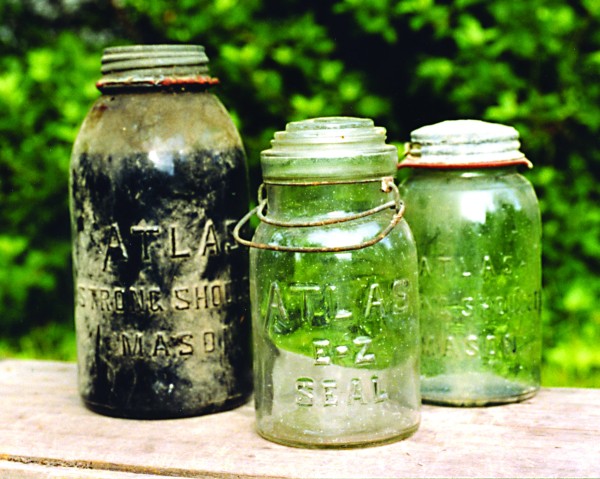 canning
              jars on table