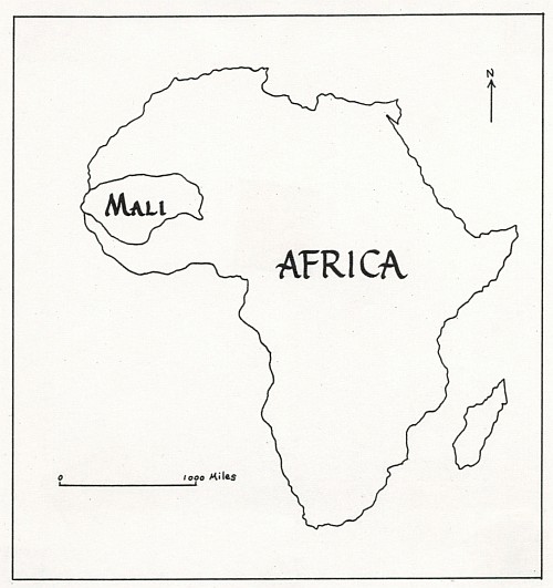 Map of
              Africa with Mali highlighted